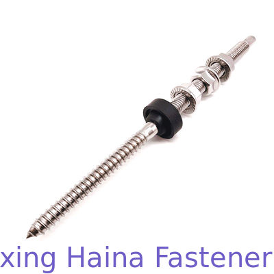 SS304 M10 200mm 250mm شماعات البراغي مع 3 شفة الصواميل